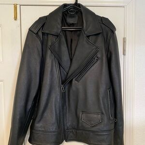 PAIGE Black Leather Biker Jacket